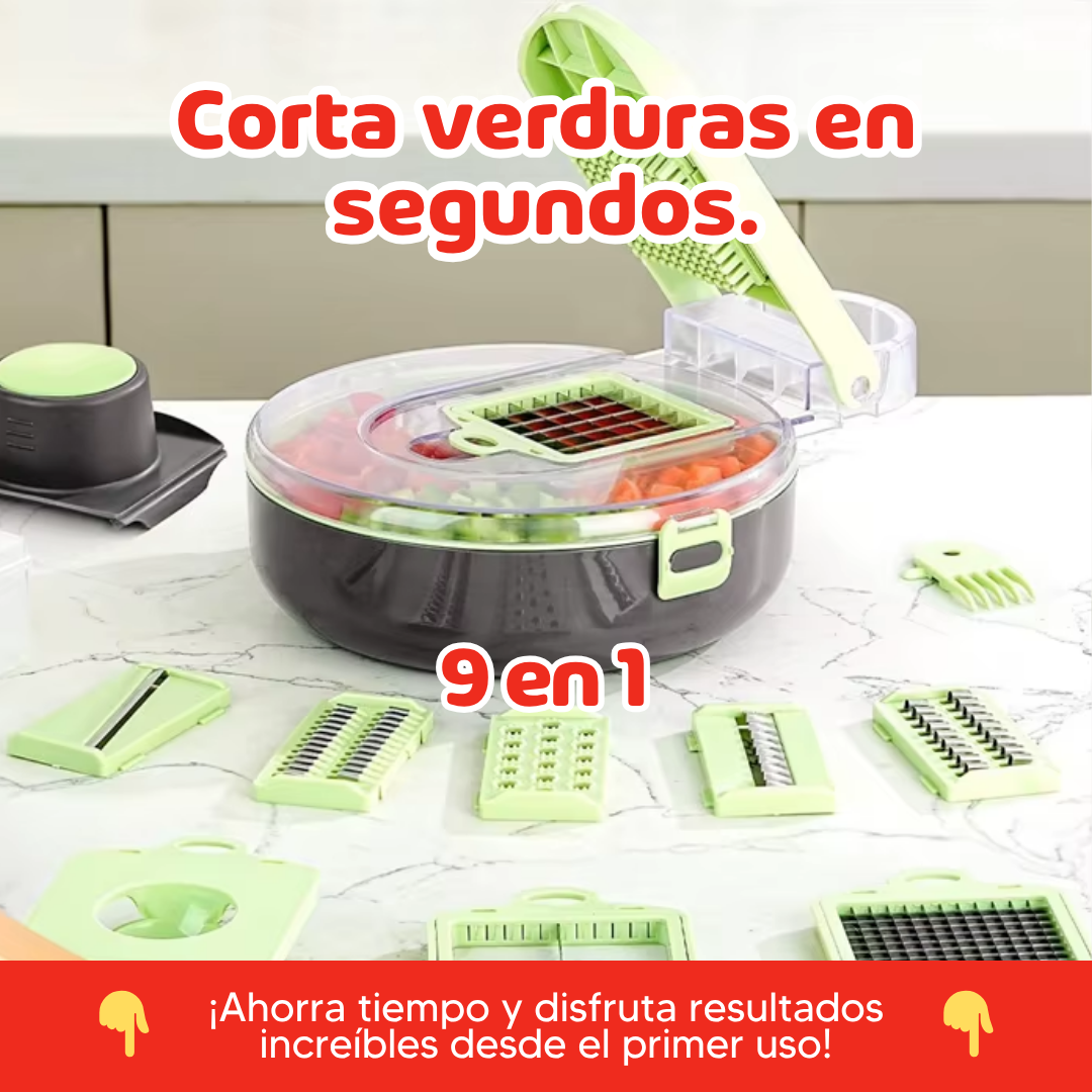 Cortador de verduras 9 en 1 + Caño 360° multifuncional