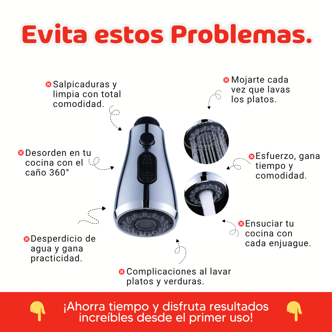 Cortador de verduras 9 en 1 + Caño 360° multifuncional